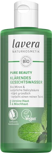 lavera Pure Beauty – Tónico facial clarificante para una sensación de piel clara, limpieza profunda de poros, cosmética natural vegana, 200 ml, transparente