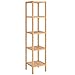 Scaffale Portaoggetti in bambù Scaffalatura a 5 Ripiani Organizzatore Mensola portaoggetti per Bagno Scaffale a Colonna con 5 Ripiani Libreria da soggiorno regolabile in bambù 33x33x146,2 cm Naturale