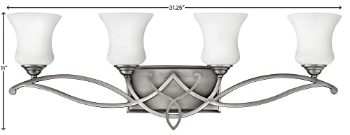 Hinkley Brooke Collection Transitional Four Light Bathroom Vanity Fixture, Antique Nickel #TOP4