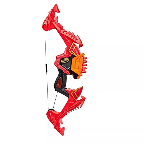 Nerf DragonPower Skyblaze Dart Bow, Inspired by Dungeons and Dragons, Dragon Bow Action, 10 Nerf Darts, 5-Dart Storage