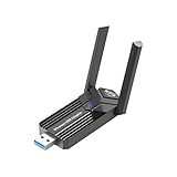 WiFi 6 AX1800 WLAN Stick für PC, Dual Band 2.4G/5G WLAN Adapter, USB 3.0, MU-MIMO, Internet empfänger WiFi Dongle mit 2 * 5dBi Antennen, WPA3-Verschlüsselung, Kompatibel mit Windows 11/10