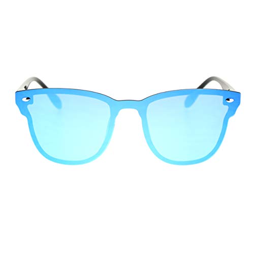 Unisex Panel Lens Shield Hipster Plastic Horn Sunglasses2