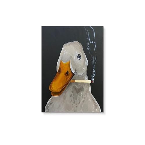 HUANTY Stampe su tela per pareti Moderna E Semplice Immagine Artistica Da Parete Con Stampa Su Tela Di Anatra, Poster, Senza Cornice, Decorazione Per La Casa, Soggiorno E Camera Da Letto(30x40cm)