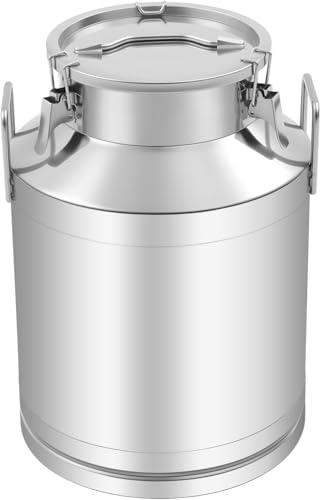 Cubo de Leche de Acero Inoxidable de 50 L/13 galones con Tapa sellada, Cubo de Vino a Prueba de Fugas, Cubo de Agua, Cubo de Hielo, Barril de Leche Comercial para Cocina.