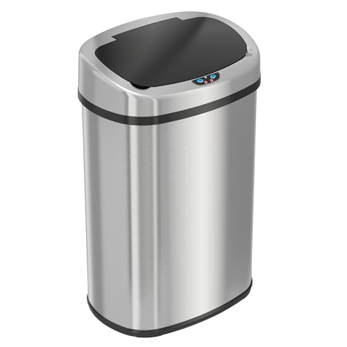 SensorCan caneca de basura ovalada 13 galones acero inox