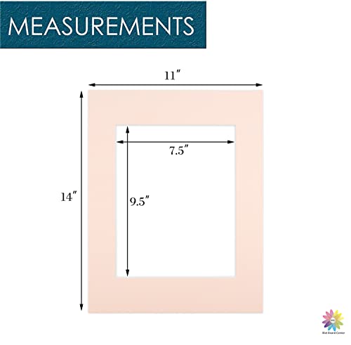 Mat Board Center, Pack Of 10, 11X14 For 8X10 Pink Color Mats - Acid Free, 4-Ply Thickness, White Core - For Pictures, Photos, Framing #TOP1