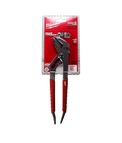 48-22-6310 10', Straight Jaw Pliers with Ream & Punch Exposed Metal Handles & Precision Ground Plier Head