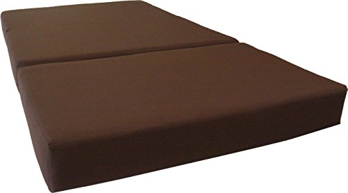 D&D Futon Furniture Shikibuton Trifold Foam Beds, Folding Mattress, Ottoman, 1.8 lbs High Density, Full Size Brown 75 x 54 x 6