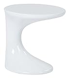 AVE SIX Slick High Gloss Finish Side Occasional Table, White