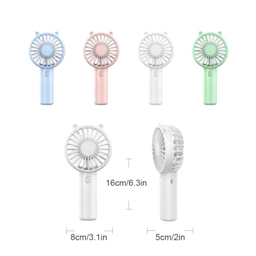 Ventilateur de poche portable USB bleu avec base pour bureau - 2
