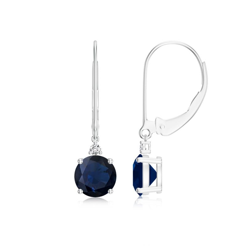 Image of Goldhartz 2 Ct. Natural Amethyst 6 mm Leverback Earrings for Women in 14k Gold Micron Plated 925 Sterling Silver, January Birthstone Dangle Earrings Jewelry for Her