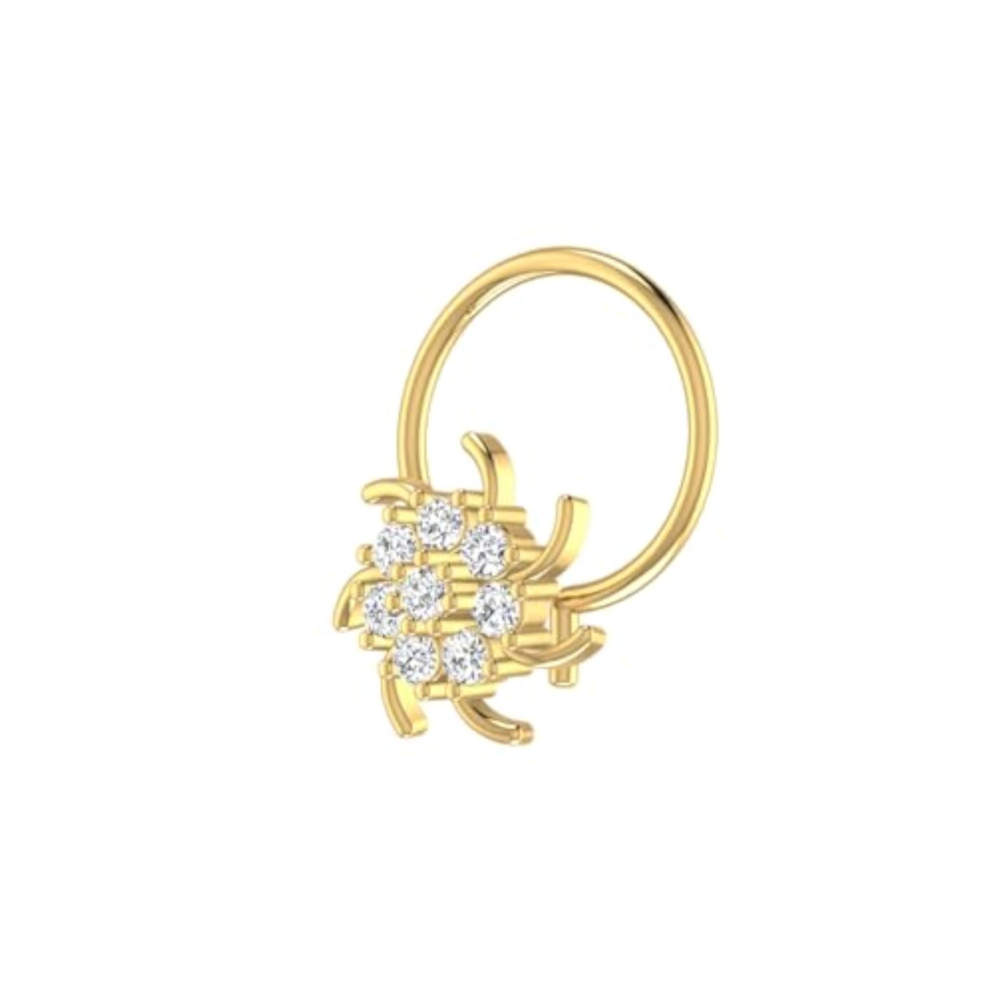 Women's 9K BIS Hallmarked Yellow Gold Stud Nose Ring