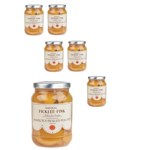 Pickled Pink Foods Llc Peaches Pickled, Gluten Free, 16 Ounces (Pack Of 6)