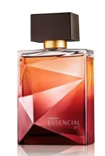Natura Essencial Ato Perfume Masculino, Fragrância Amadeirada, Miniatura 25ml, Frasco Geométrico Vermelho Degradê
