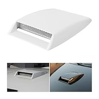 JNNJ Universal Auto ABS Dekorative Luftstrom Ansaugschaufel, Turbo Motorhaube Entlüftungsabdeckung Haube, Motorhaube Luftentlüftung Modifiziertes Zubehör(Weiß)