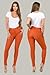 ICONOFLASH Women's Jeggings with Pockets Pull On Stretchy Skinny Jean Leggings Comfortable Everyday (Rust, Large)