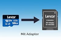 Lexar 128GB Micro SD Karte, microSDXC UHS-I Karte + SD-Adapter, Bis zu 100 MB/s Lesen, Speicherkarte Micro SD mit A1, C10, U3, V30, für Handy/Tablet/Überwachungskamera – Ansicht 2