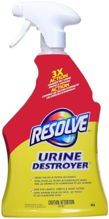 Resolve Urine Destroyer 946ml – Pet Urine Odour Remover & Stain Cleaner Spray for Carpets, Hard Floors, Upholstery, Rugs & Fabrics – Neutralizes Odours on Contact & Prevents Remarking