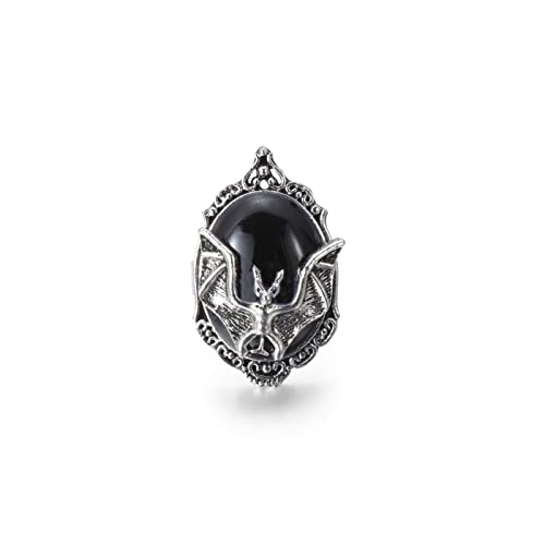 ZZSL 1 PC Adjustable Black Bat Ring Bat Cameo Gothic Witch Ring Festival Gift Party Ornament Jewelry Accessories (Ring Size : Resizable)