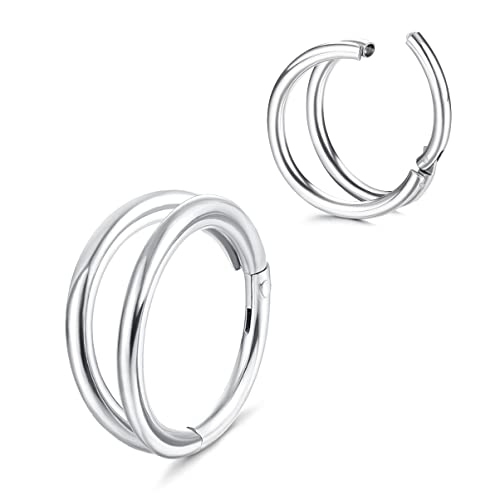 ORAZIO Anillos de Nariz Aro 316L Acero Quirúrgico 16G Hipoalergénico Anillos de Nariz Septum Bisagra Segmento Anillos Labio Anillos Cartílago Aro Pendiente Concha Piercing Joyería para Mujer