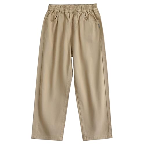 Girls Boys' Stretch School Pants Pull-On Twill Uniform Pants Comfort Stretch Jogger Chino Fabric with Elastic Waist