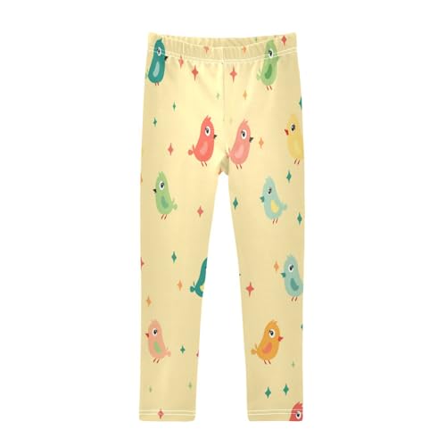 Toddler Girls Leggings Printed Yoga Pants Leggings Green Red Bird for Kids