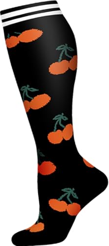 Image of Women's Knee High Compression Socks for Running Work Support Nurses Pregnancy Travel,Colorful Over The Calf Socks,#W402