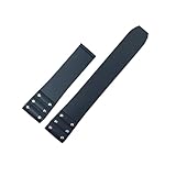 Type de fermoir : ACIER VFEBTSD Bracelet de montre en caoutchouc et silicone compatible avec Cartier Santos, bracelet étanche 21 mm, noir bleu(Black no clasp)