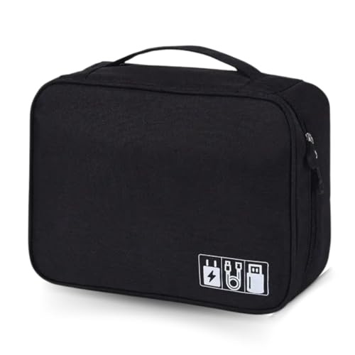 Bolsa Organizadora Cabos Case Estojo Bag Eletrônico Grande (Preto)