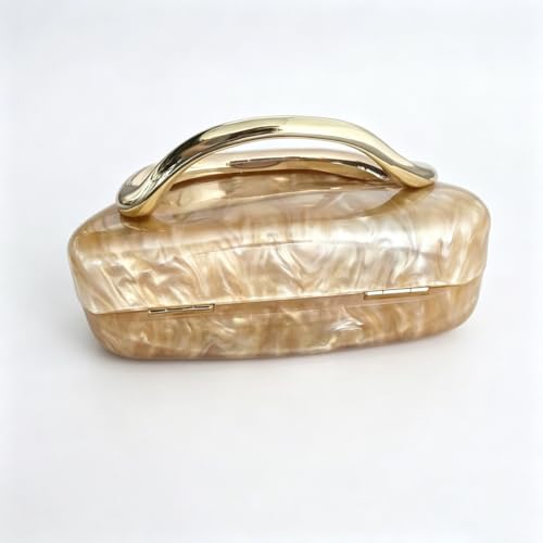 Image of Acrylic Clutch Purse for Women Classic Round Acrylic Evening Handbag Vintage Metal Handlebars Bag for Wedding Party Prom