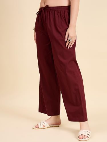 Image of Nermosa Women's Loose Cotton Relaxed Fit Palazzo