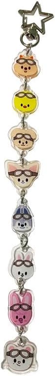 Cute Kpop Keychain Cartoon Keyring Pendant Stay Fans Gifts Bag Charm Backpack Accessory