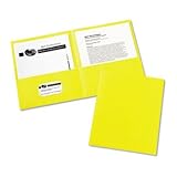 Two-Pocket Embossed Paper Portfolio, 30-Sheet Capacity, Yellow, 25 per Box