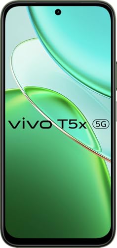 Image of vivo T5x 5G (Cyber Green, 8GB RAM, 128GB Storage) | 7200mAh Battery, 50MP + 2MP Dual Camera, 32MP Front, Dimensity 7400-Turbo Processor, 6.76 inch Display
