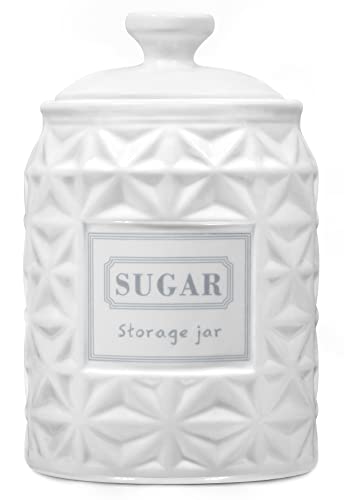 Luftdichte Keramik-Zuckerbehälter für Arbeitsplatte, Zuckerdose oder Zuckerdose, Kaffeezubehör, Zuckerdose mit Deckel Cover