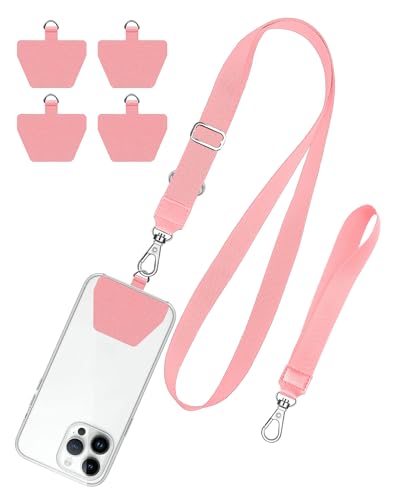 SHANSHUI Phone Lanyard, 4X Durable Pads, Adjustable Cell Phone Lanyard Premium Nylon Crossbody Lanyards Around The Neck Fitting for All Most Smartphones