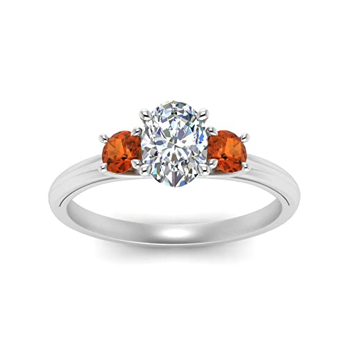 Image of Choose Your Gemstone Classic Three Stone Ring 925 Sterling Silver Oval Shape 3 Stone Engagement Rings Everyday Jewelry Wedding Jewelry Handmade Gifts for Wife US Size 4 to 12