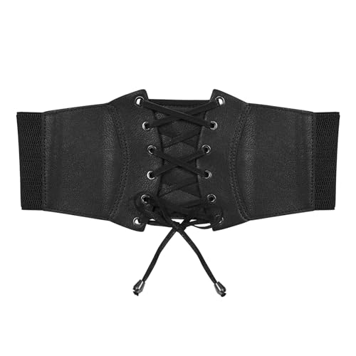 Wide Elastic Corset Belt for Women Vintage Lace-up Tied Waspie Waist Belt for Dress2