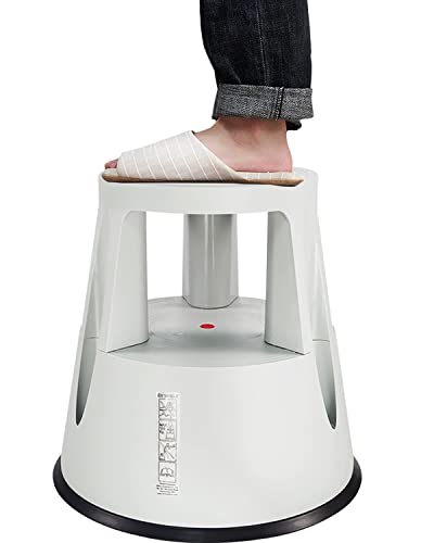 踏み台 2段 ステップ スツール キャスター付き 移動やすい 高さ37.5cm 耐荷重150kg 椅子 スツールチェア 腰掛け 滑り止め 安定 洗車台 アウトドア イス お釣り 高所掃除 キッチン 洗車 運動会 洗面所 バーベキュー (Color : Gr