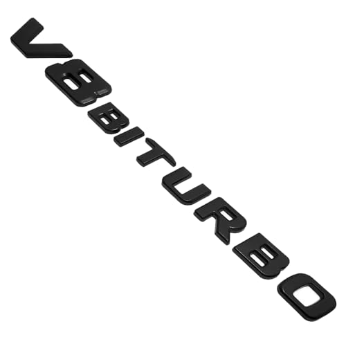 Image of 2PCS 2017+ V8 Biturbo Left & Right Side Decal Badge Sticker Emblem (Matte Black)