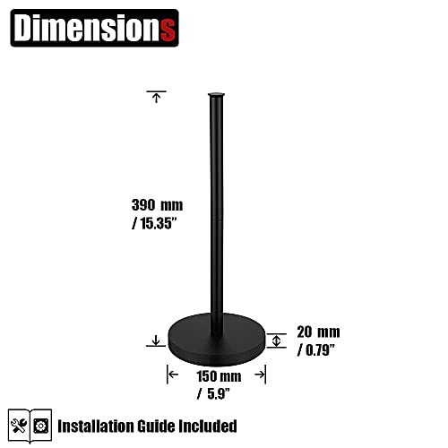 Jqk Toilet Paper Storage Stand Matte Black, 304 Stainless Steel Thicken 0.8Mm Tissue Reserve Holder 3 Rolls Dispenser For Bathroom, Tps180-Pb #TOP1
