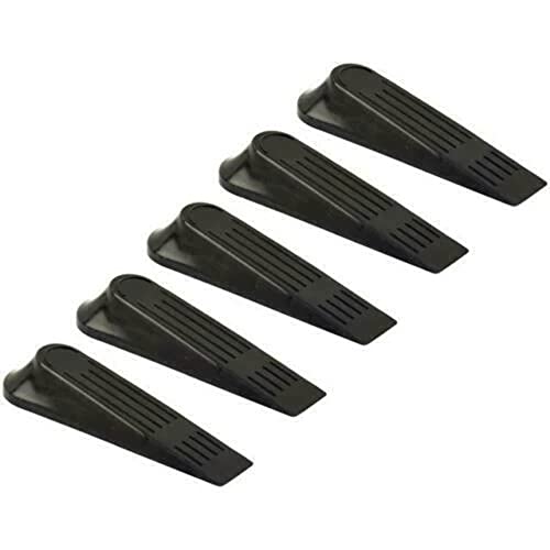 Black Plastic Door Stops 2 cm (Pack of 5) - Durable & Stylish Design Ideal for Home or Office Use