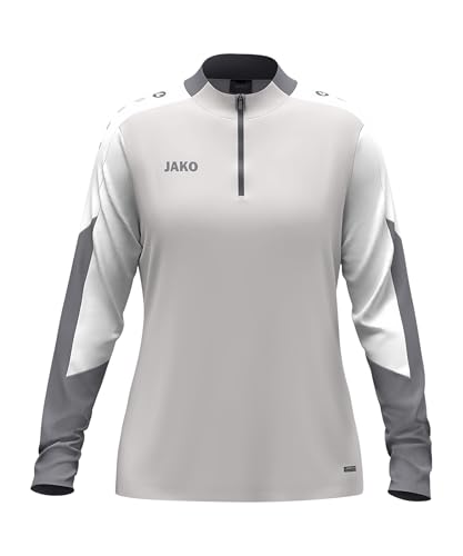 Ziptop Dynamic JAKO femmes veste de running gris clair blanc