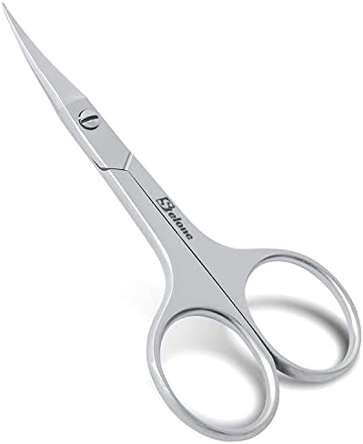 Stelone Cuticle Scissors, Eyebrow Scissors for Women, Stainless Steel Curved Blade Little Manicure Scissors, Brow Scissors & Cosmetic Scissors for Facial Hair & Eyelash Trimming - Best Makeup Scissors