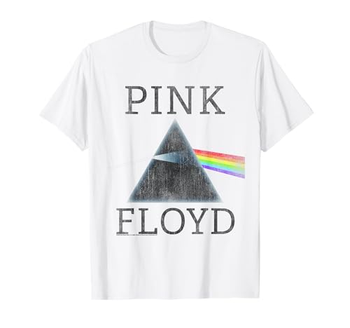 Oficial Pink Floyd Dark Side of The Moon Blanco Band Rock Camiseta