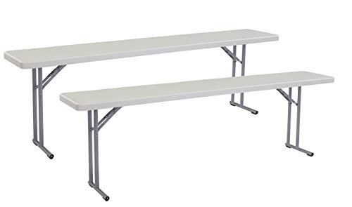National Public Seating 18x96 Heavy Duty Seminar Folding Table 2-Pack