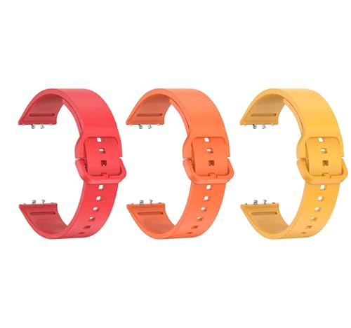Image of Valente Silicone Watch Straps Compatible for Samsung Galaxy Fit 3 (Pack of 3)