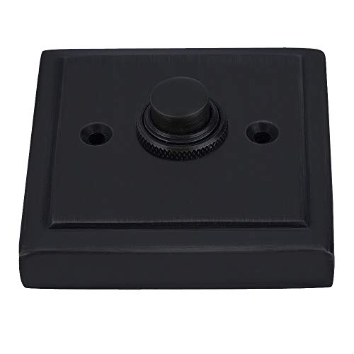 Iron Door Bell Push Button Black Powder Coat Wired Iron Square Door Bell Chime Push Button Black Powder Coat Finish Vintage Decorative Door Bell With Easy Installation A29 Black Powder Coat Finish #TOP1
