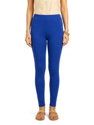 Image of Women's Cotton Lycra Ankle Length Leggings | Regular Rise, Soft 4 Way Stretch Fabric | Casual & Ethnic Wear