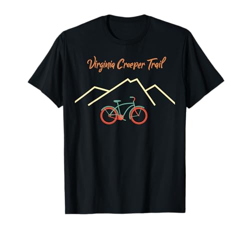 Virginia Creeper Trail Retro Mountain Bike and Hike T-Shirt